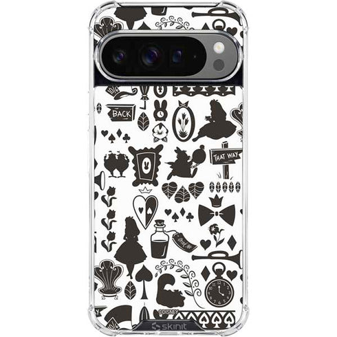 Disney Alice in Wonderland (animated) Silhouette Pattern Google Pixel 10 Pro XL Clear Case